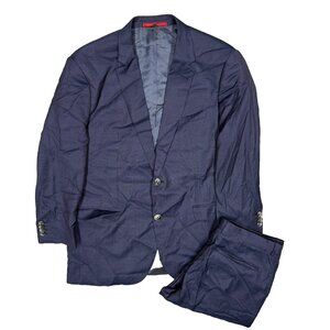 Hugo Boss Suit 2pc Nailhead 100s Wool Blue "C-Jays1" 42 S 34x23